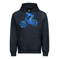 Navy downhill mountain bike t  shirt downhill mountain bike jump blue water Urban Hoodie - linhVisuals