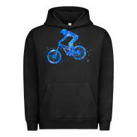 Pigment Black downhill mountain bike t  shirt downhill mountain bike jump blue water Urban Hoodie - linhVisuals