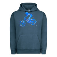 Pigment Midnight Navy downhill mountain bike t  shirt downhill mountain bike jump blue water Urban Hoodie - linhVisuals