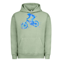 Pigment Oil Green downhill mountain bike t  shirt downhill mountain bike jump blue water Urban Hoodie - linhVisuals