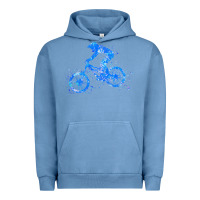 Pigment Pebble Blue downhill mountain bike t  shirt downhill mountain bike jump blue water Urban Hoodie - linhVisuals
