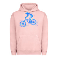 Pigment Salmon downhill mountain bike t  shirt downhill mountain bike jump blue water Urban Hoodie - linhVisuals