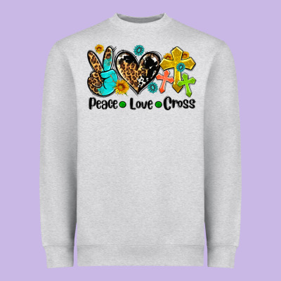 Peace Love Cross Heavyweight Sweatshirt Designed By Adodesignshop