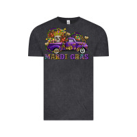 Vintage Black mardi gras skull truck Vintage Tee - FaDigitalArtStudio