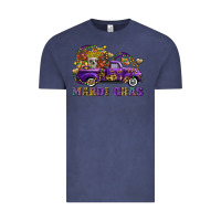 Vintage Denim mardi gras skull truck Vintage Tee - FaDigitalArtStudio
