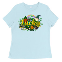 Baby Blue lucky gnomes truck St. Patrick's Ladies Tee - HowdyJamesFarm