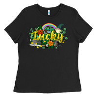 Black lucky gnomes truck St. Patrick's Ladies Tee - HowdyJamesFarm