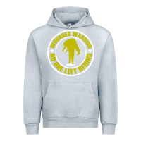 Heather Grey Wounded Warrior No One Left Behind War Veteran Urban Hoodie - linhVisuals
