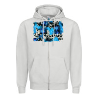 Dove Grey westerb cowhide winter background Zipper Hoodie - AdoDesignShop