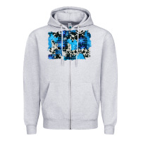 Heather Grey westerb cowhide winter background Zipper Hoodie - AdoDesignShop