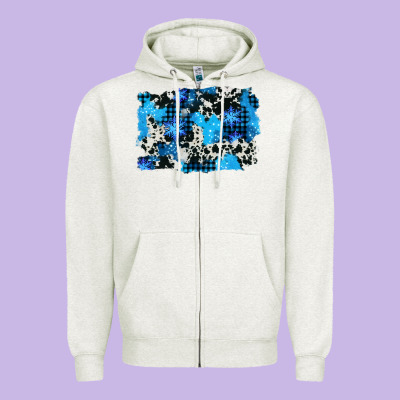 Westerb Cowhide Winter Background Zipper Hoodie Designed By Adodesignshop