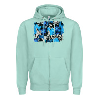 Seafoam westerb cowhide winter background Zipper Hoodie - AdoDesignShop