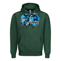Sports Green westerb cowhide winter background Zipper Hoodie - AdoDesignShop