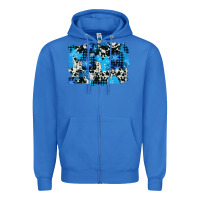 True Royal westerb cowhide winter background Zipper Hoodie - AdoDesignShop