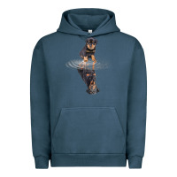 Pigment Midnight Navy rottweiler reflection t shirt funny father's day dog gifts Urban Hoodie - linhVisuals