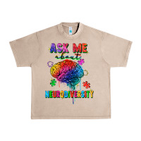 French Oak Ask me about neurodiversity Urban Heavy Tee - FaDigitalArtStudio