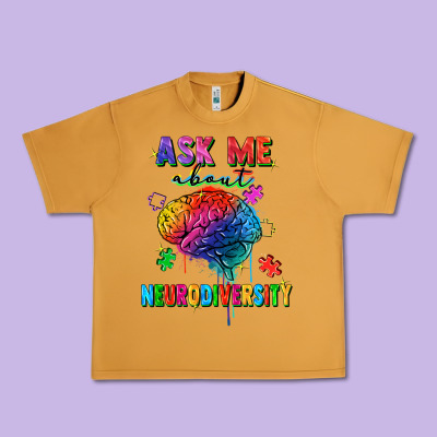 Ask Me About Neurodiversity Urban Heavy Tee Designed By Fadigitalartstudio