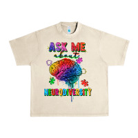 Sandshell Ask me about neurodiversity Urban Heavy Tee - FaDigitalArtStudio