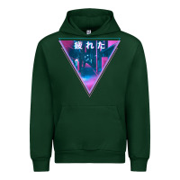 Forest Green tired japanese otaku   abandoned city street art t shirt Urban Hoodie - linhVisuals
