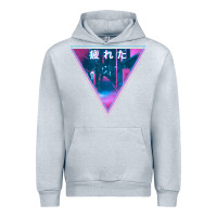 Heather Grey tired japanese otaku   abandoned city street art t shirt Urban Hoodie - linhVisuals