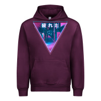 Mauve Wine tired japanese otaku   abandoned city street art t shirt Urban Hoodie - linhVisuals