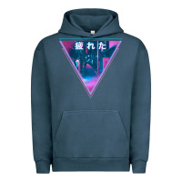Pigment Midnight Navy tired japanese otaku   abandoned city street art t shirt Urban Hoodie - linhVisuals