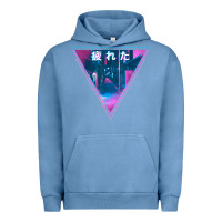 Pigment Pebble Blue tired japanese otaku   abandoned city street art t shirt Urban Hoodie - linhVisuals