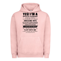 Pigment Salmon yes i'm a spoiled husband ..awesome wife t shirt Urban Hoodie - linhVisuals