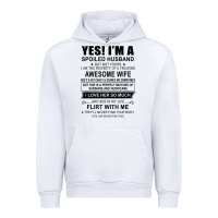 White yes i'm a spoiled husband ..awesome wife t shirt Urban Hoodie - linhVisuals
