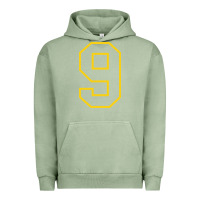 Pigment Oil Green number #9 sports jersey uniform Urban Hoodie - linhVisuals