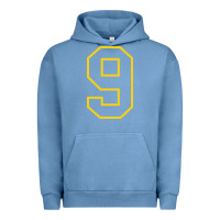 Pigment Pebble Blue number #9 sports jersey uniform Urban Hoodie - linhVisuals
