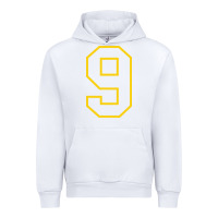 White number #9 sports jersey uniform Urban Hoodie - linhVisuals