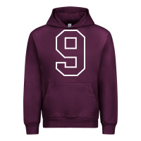 Mauve Wine number #9 sports jersey uniform Urban Hoodie - linhVisuals