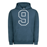 Pigment Midnight Navy number #9 sports jersey uniform Urban Hoodie - linhVisuals
