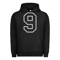 Pigment Black number #9 sports jersey uniform Urban Hoodie - linhVisuals