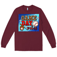 Burgundy game day vibes mouse pad Long Sleeve Tee - BundleAndBundleShop