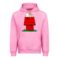 Fuchsia Pink peanuts the doghouse Urban Hoodie - linhVisuals