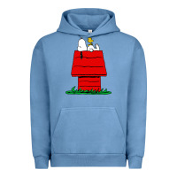 Pigment Pebble Blue peanuts the doghouse Urban Hoodie - linhVisuals