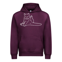 Mauve Wine cat butt white Urban Hoodie - linhVisuals
