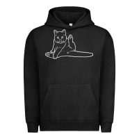Pigment Black cat butt white Urban Hoodie - linhVisuals
