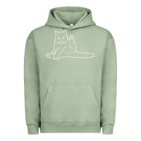 Pigment Oil Green cat butt white Urban Hoodie - linhVisuals