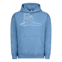 Pigment Pebble Blue cat butt white Urban Hoodie - linhVisuals