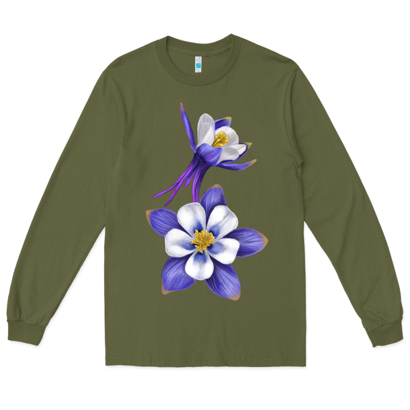 Colorado Rocky Mountain Columbine Flower Long Sleeve Tee by RanaPortraitStore | Teevron