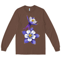 Chestnut Colorado Rocky Mountain Columbine Flower Long Sleeve Tee - RanaPortraitStore