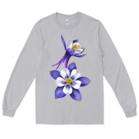 Moon Dust Colorado Rocky Mountain Columbine Flower Long Sleeve Tee - RanaPortraitStore