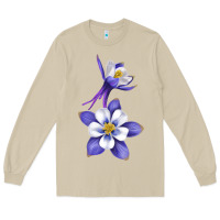 Mushroom Colorado Rocky Mountain Columbine Flower Long Sleeve Tee - RanaPortraitStore