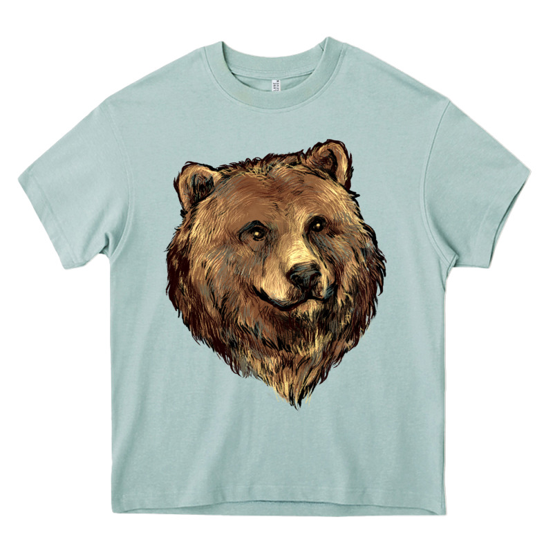 Grizzly Bear Head Heavy Core Tee by HowdyJamesFarm | Teevron