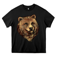 Black Grizzly Bear Head Heavy Core Tee - HowdyJamesFarm