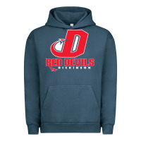 Pigment Midnight Navy red de dickinson college vectorized Urban Hoodie - linhVisuals