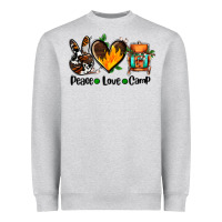Heather Grey peace love camp ado Heavyweight Sweatshirt - AdoDesignShop